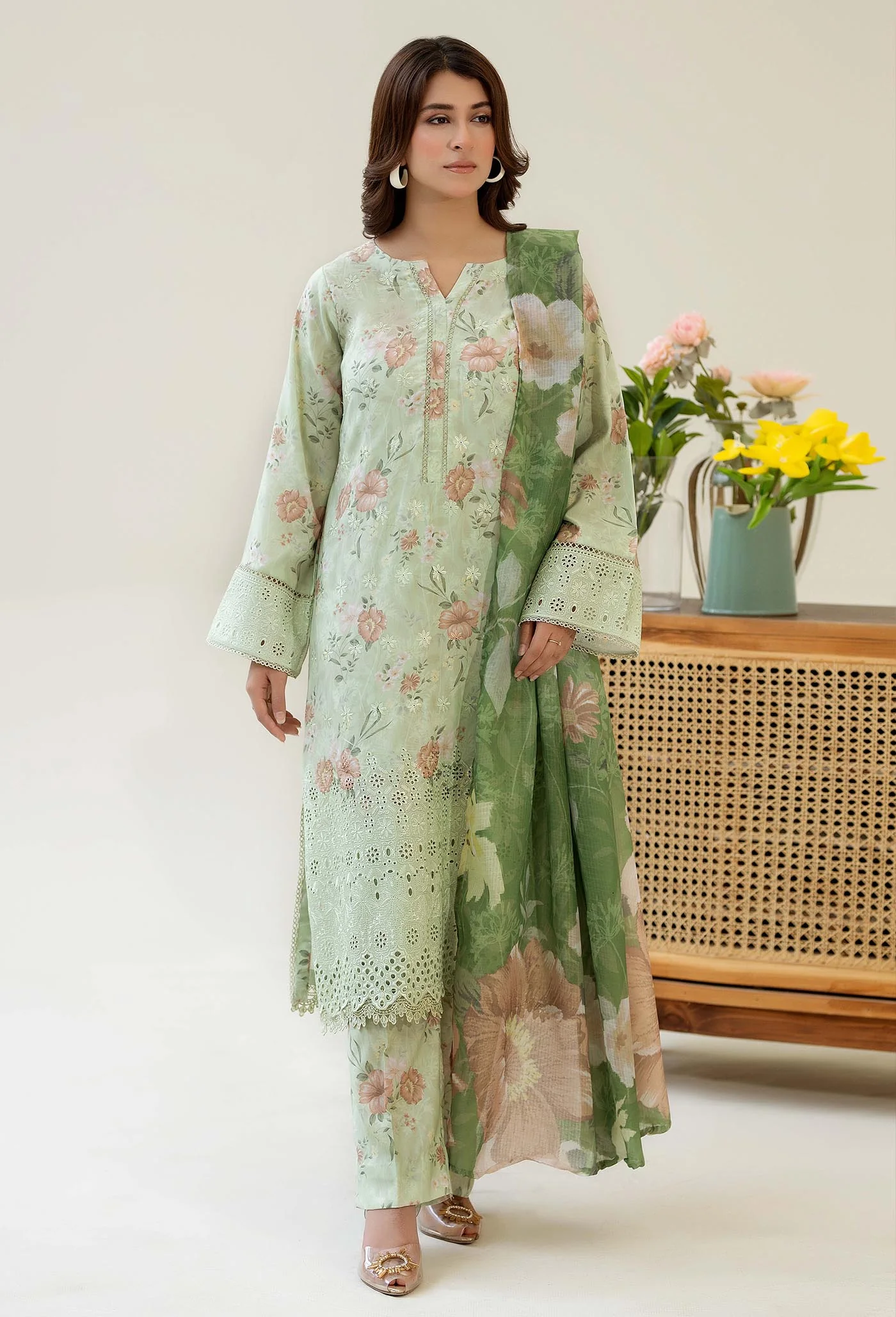 Adan Libas Chikankari Satin 01 Chikankaari Collection 2025