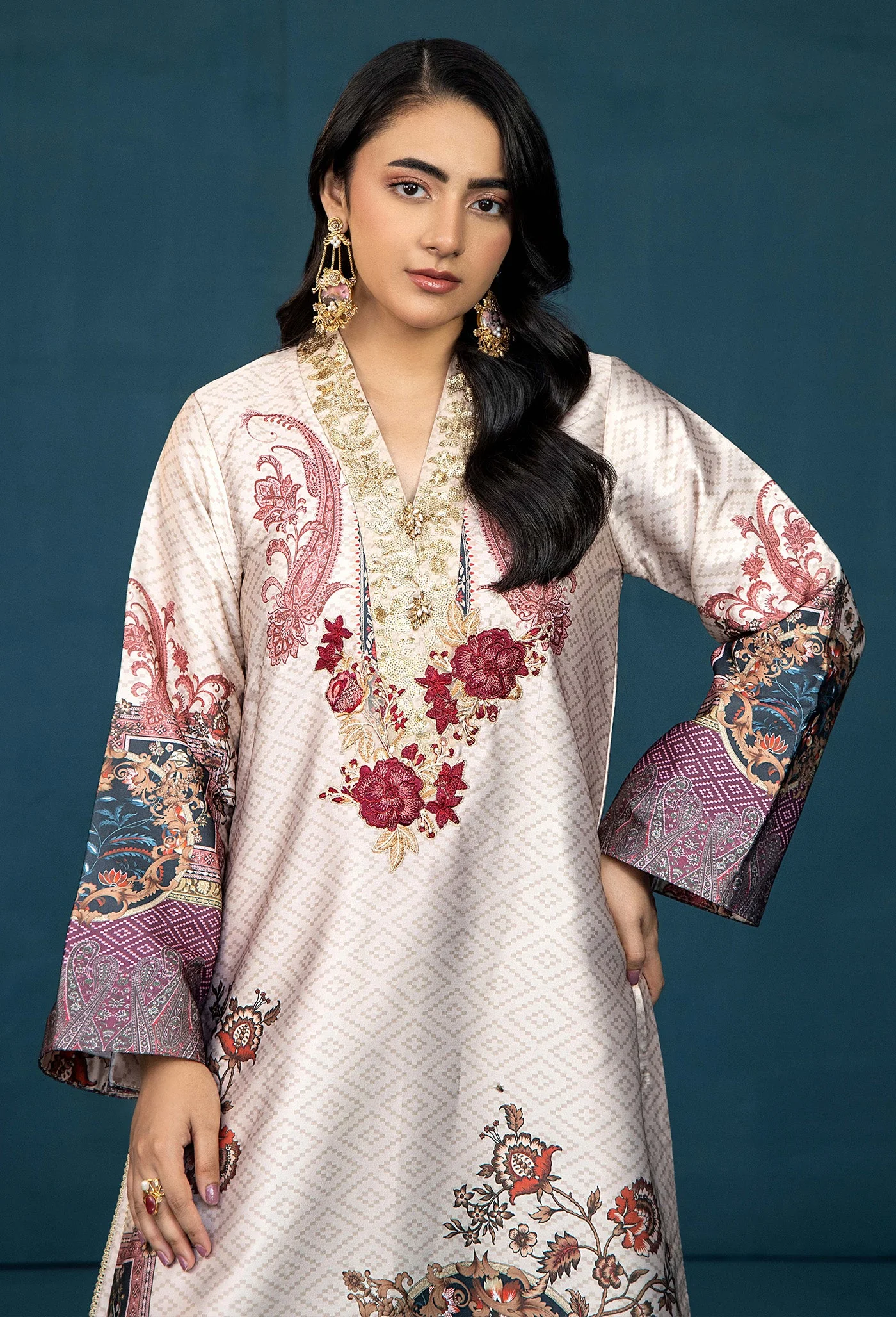 Adan Libas Silk Shirt-1Pc 7622 Silk Collection 2025