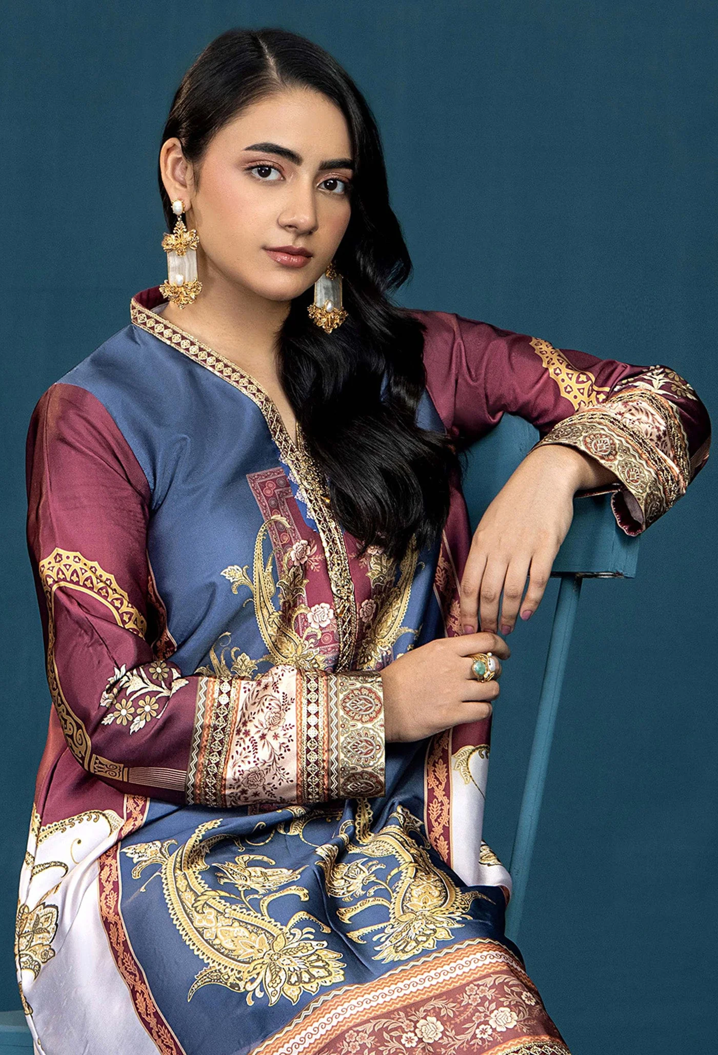 Adan Libas Silk Shirt-1Pc 7624 Silk Collection 2025 - Image 2