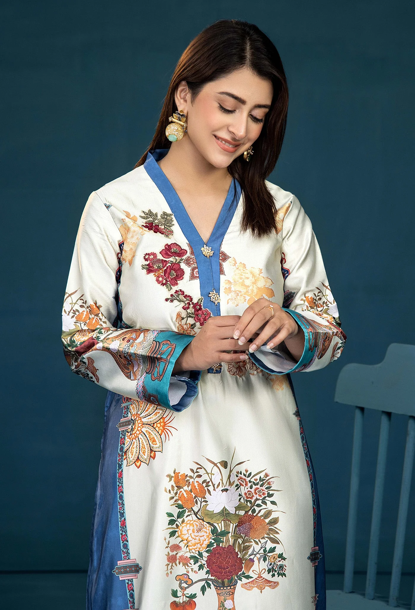 Adan Libas Silk Shirt-1Pc 7625 Silk Collection 2025