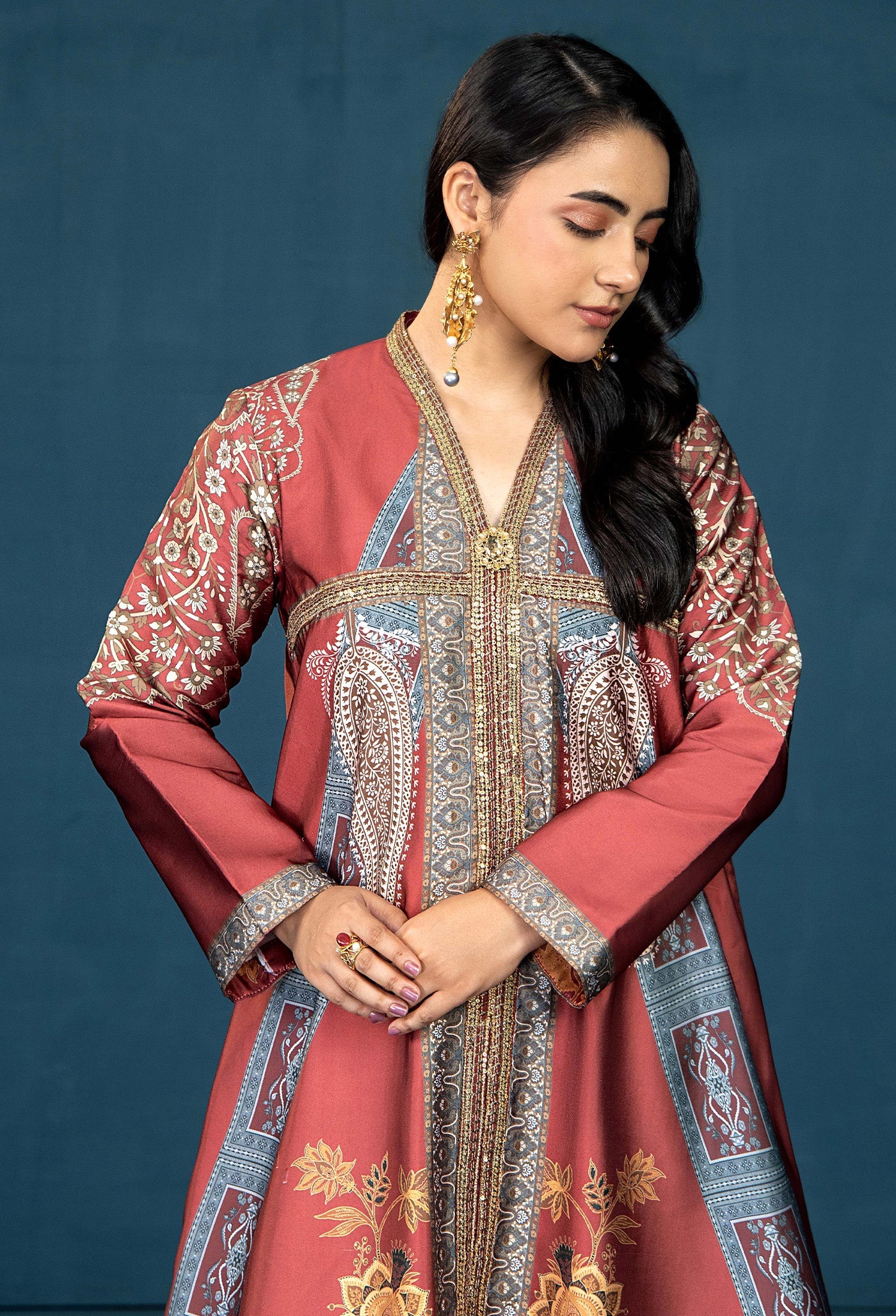 Adan Libas Silk Shirt-1Pc 7627 Silk Collection 2025 - Image 2