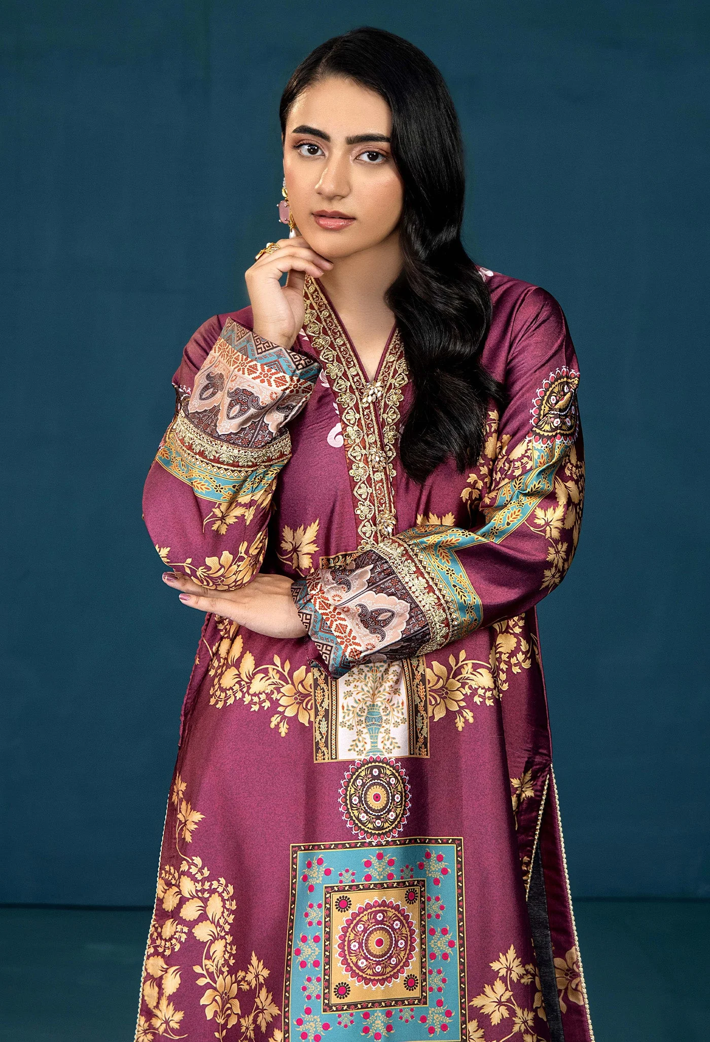 Adan Libas  Silk Shirt-1Pc 7629 Silk Collection 2025 - Image 2