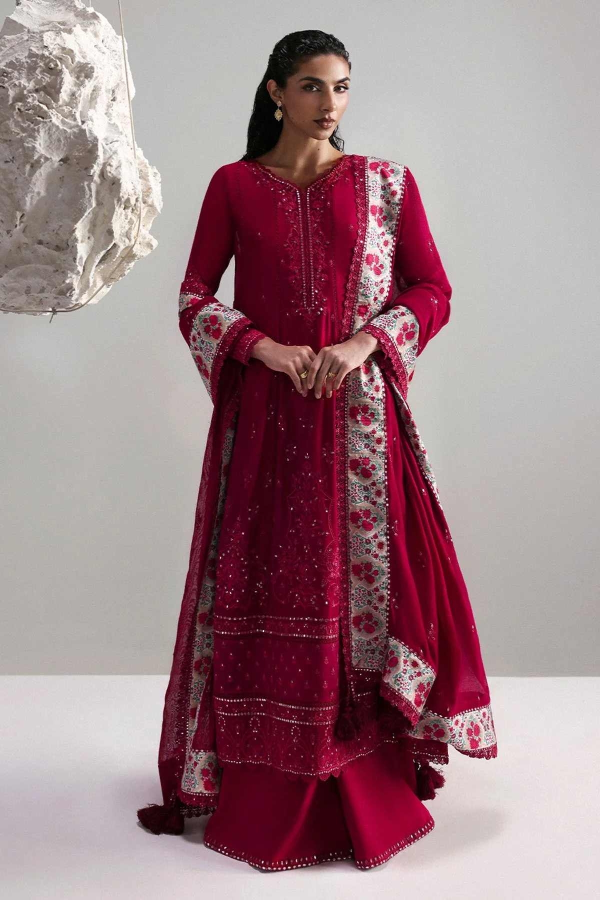 Afrozeh Roselith Slate Luxury Pret 2025