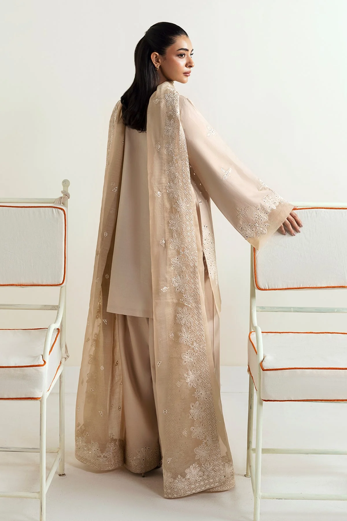 Afrozeh Vanilla beige Basic Pret 2025 - Image 2