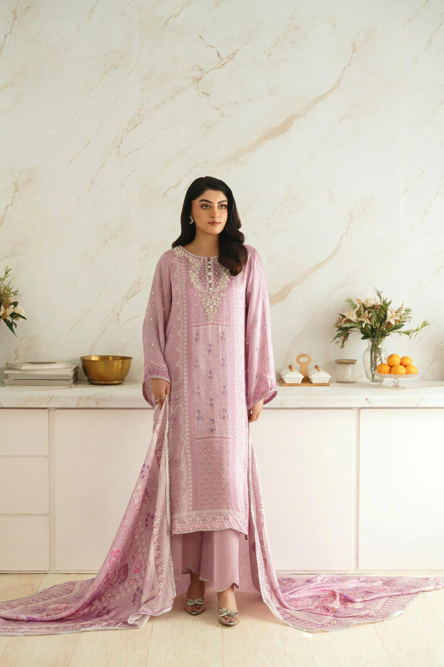 Agha Noor Lilac Bloom Formal Silk Pret 2026 - Image 2
