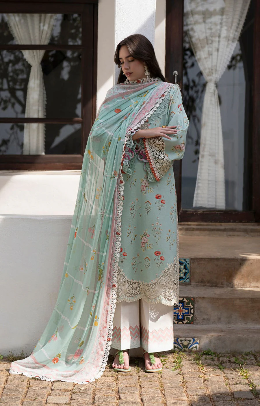 AJR Couture Aqua Printkari Lawn 2025 - Image 2