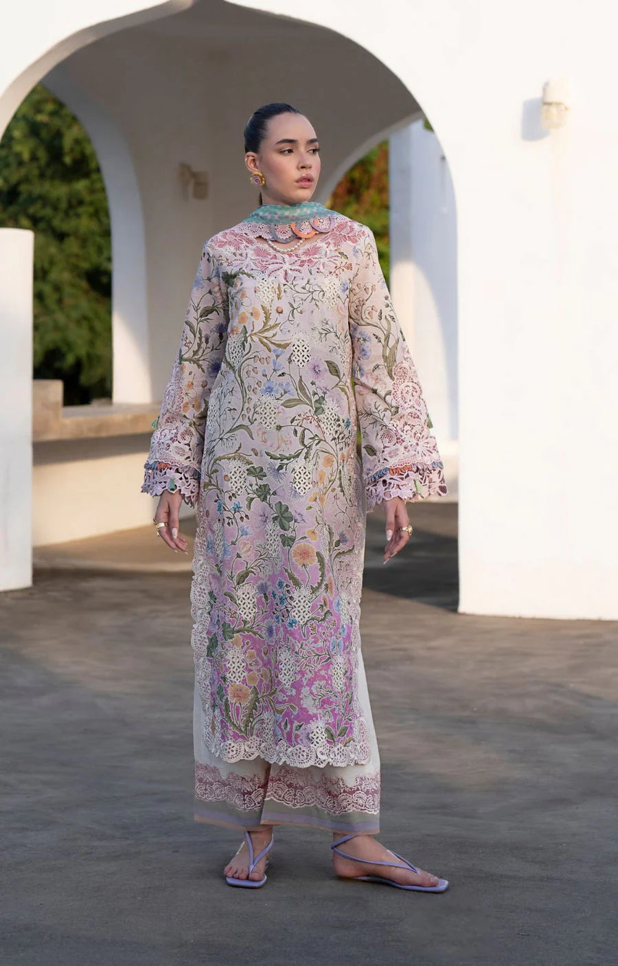 AJR Couture Rose Printkari Lawn 2025