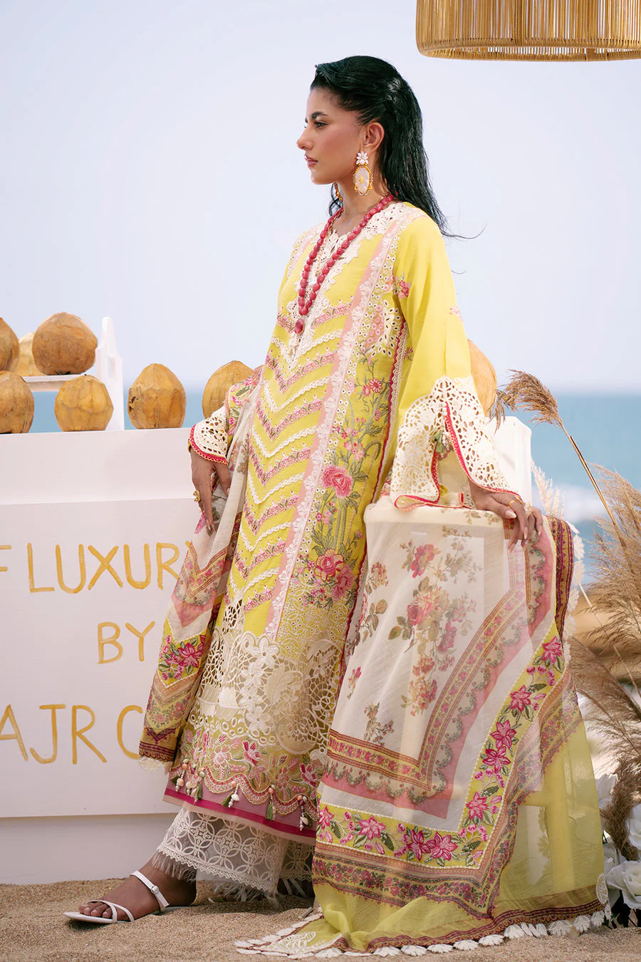 AJR Couture Sunset Dastan Luxury Lawn 2025 - Image 2