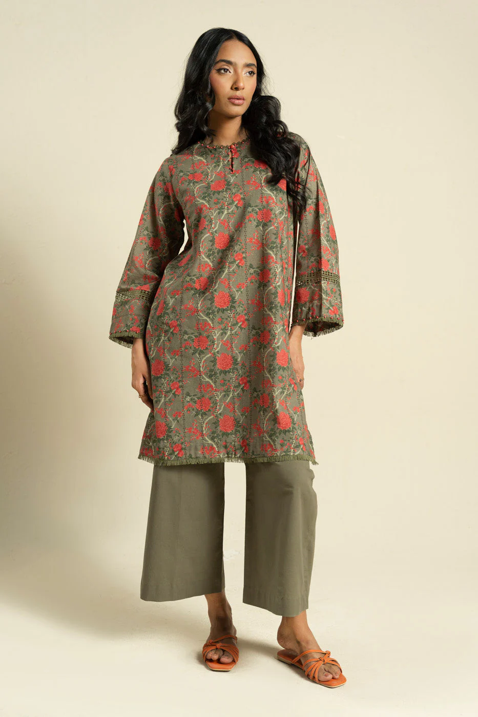 Al Karam Br01 26 Olive Green Summer Basic 2026