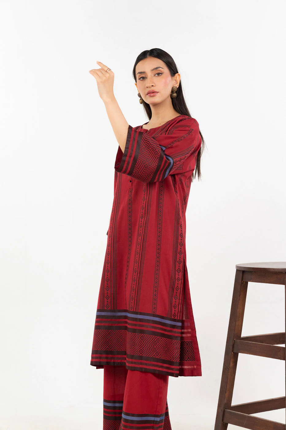Alkaram BJ15-8-2P25-Maroon Hello Winter Woman 2026 - Image 2