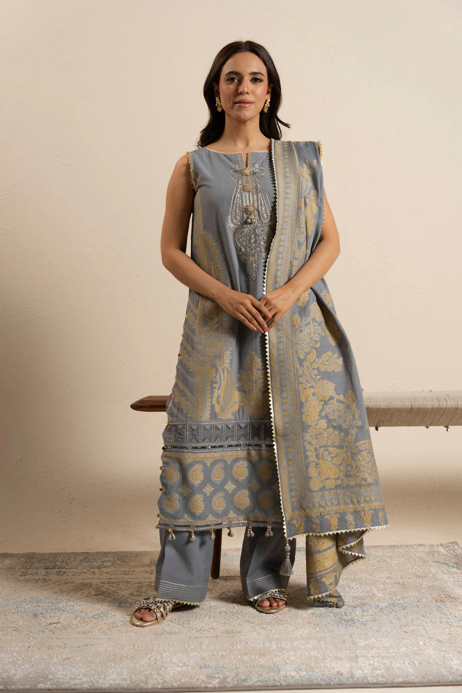 AlKaram Caj 08 26 Grey Spring Summer 2026