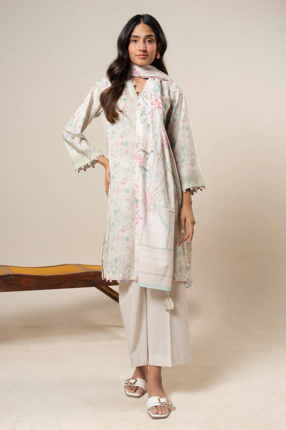 AlKaram Ec55 26 Cream Spring Summer 2026