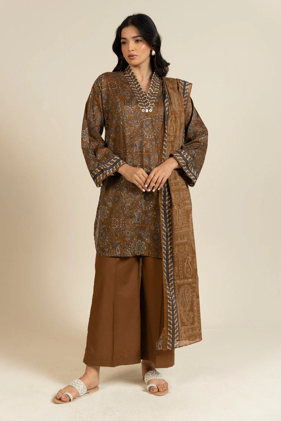AlKaram Efl 13 3p25 Brown Spring Summer 2026