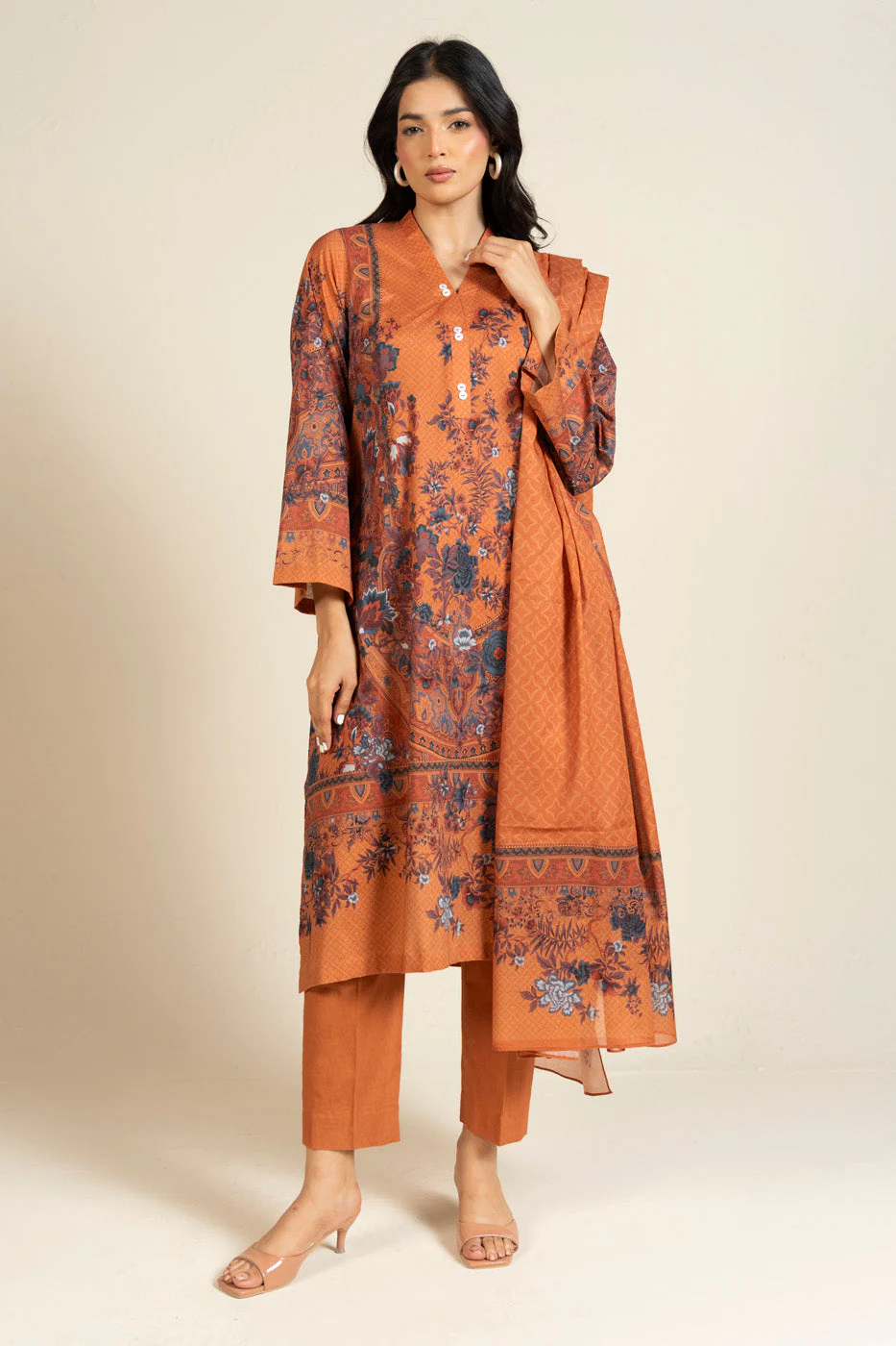 AlKaram Efl 41 3p25 Orange Spring Summer 2026