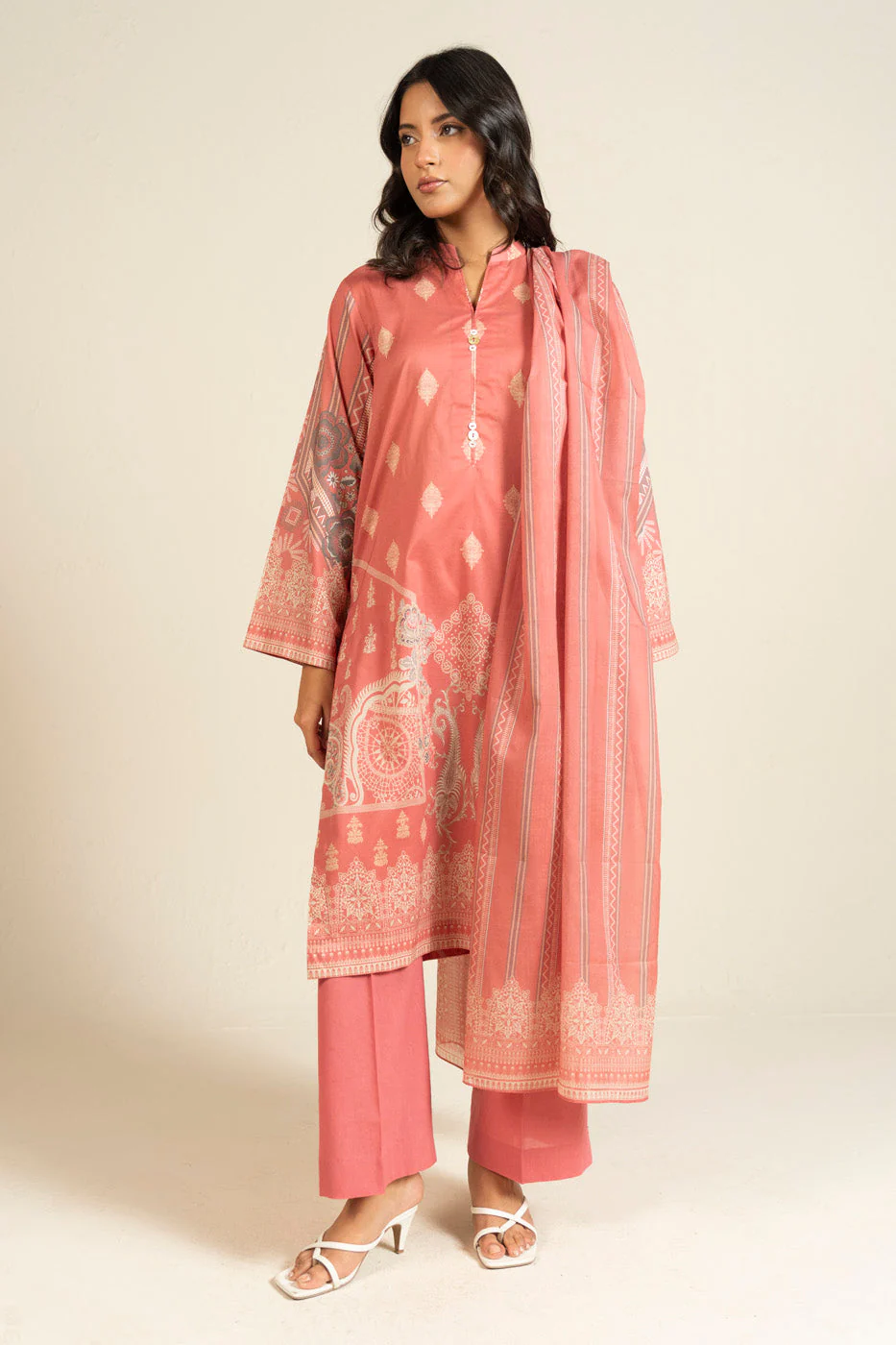 AlKaram Efl 50 3p25 Hot Pink Spring Summer 2026
