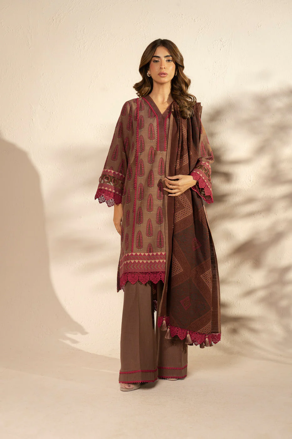 Alkaram FW-104.1-25-1-Brown Winter Collection 2025