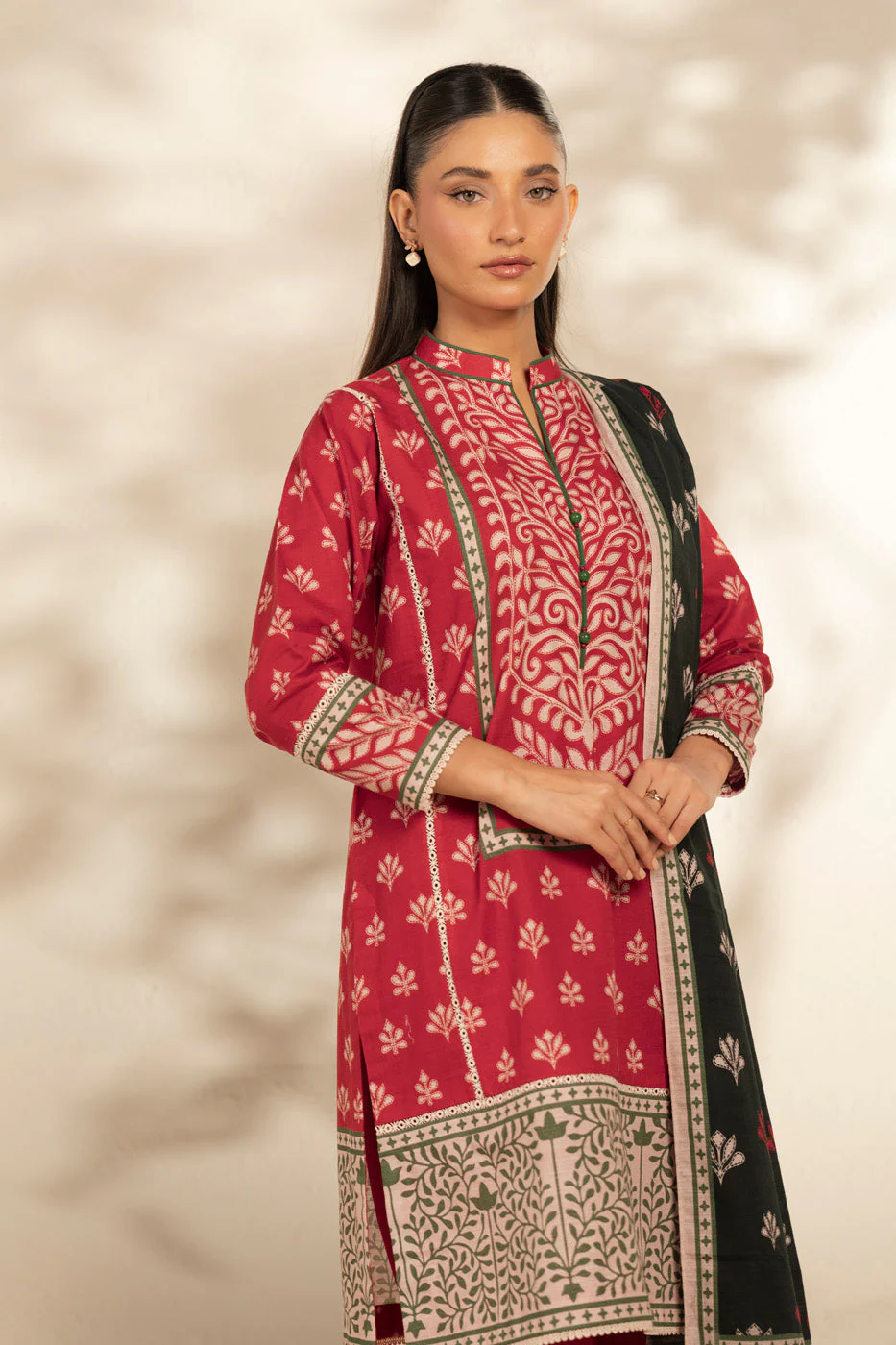 Alkaram FW-110-25-1-Red Winter Collection 2025 - Image 2
