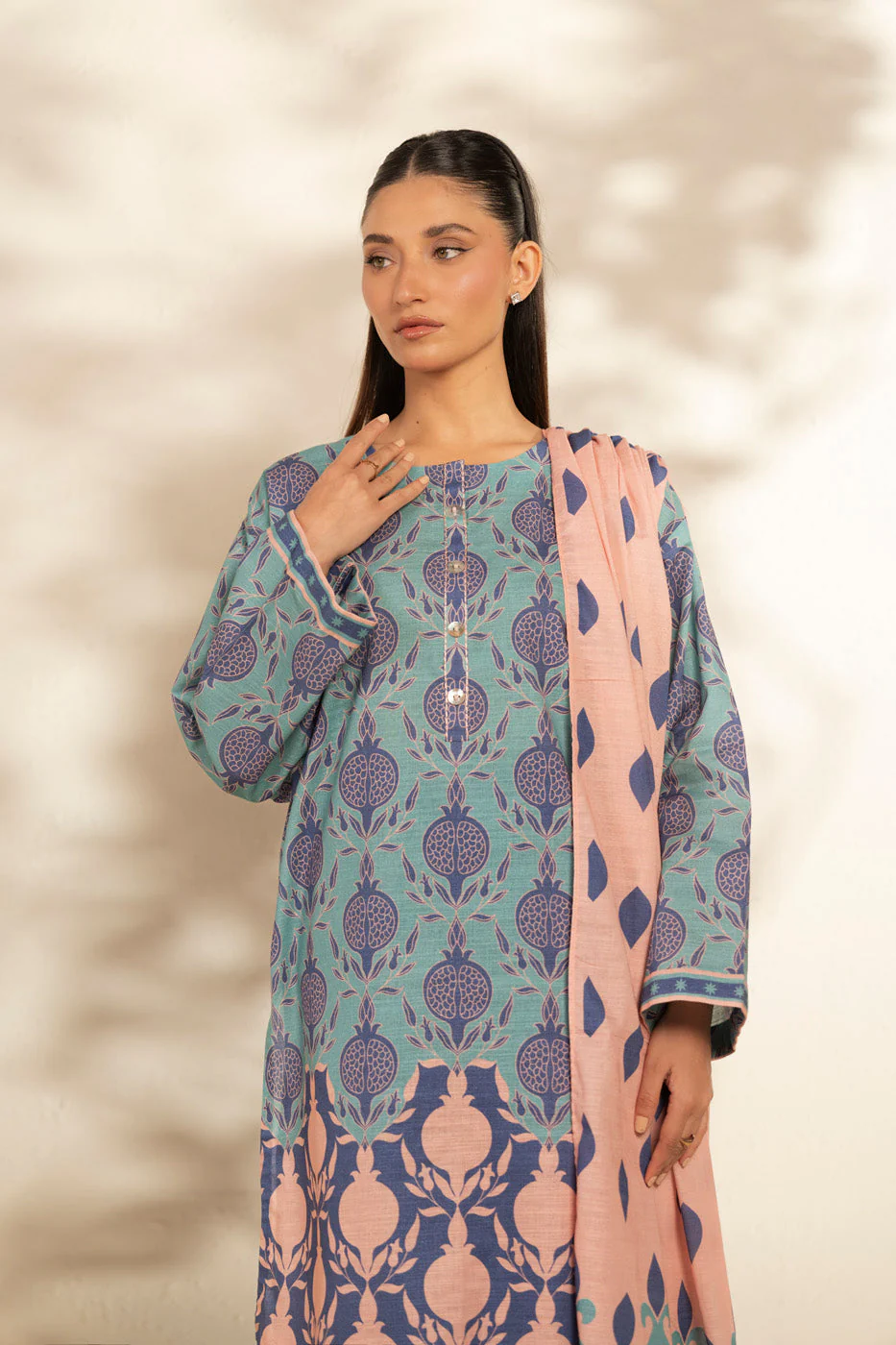 Alkaram FW-113-25-1-Blue Winter Collection 2025 - Image 2
