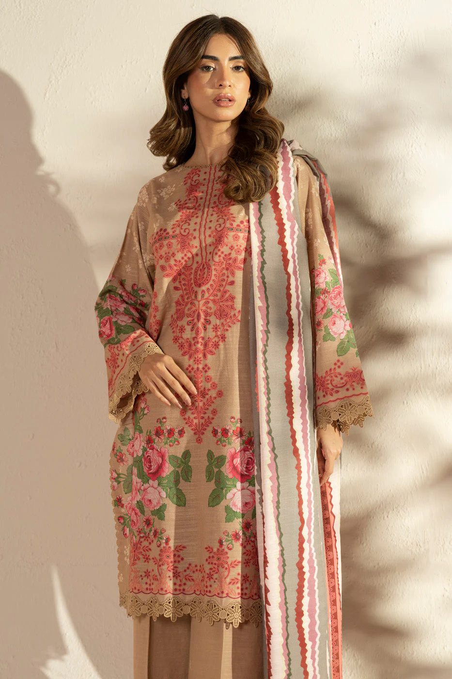 Alkaram FW-123-25-1-Beige Winter Collection 2025 - Image 2