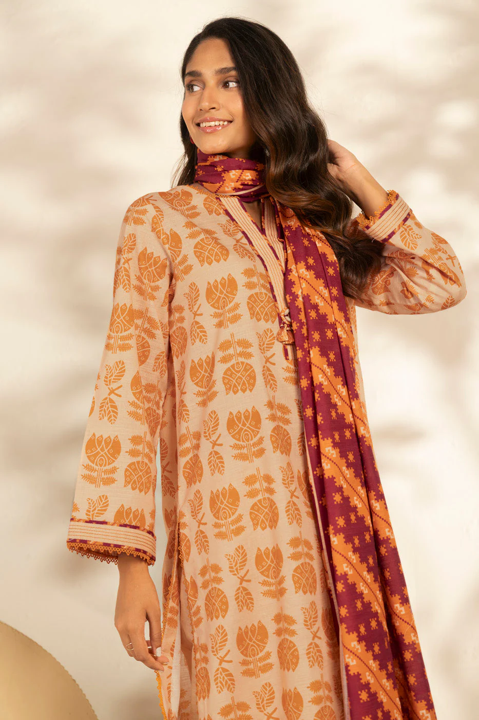 Alkaram FW-127-25-1-Beige Winter Collection 2025 - Image 2