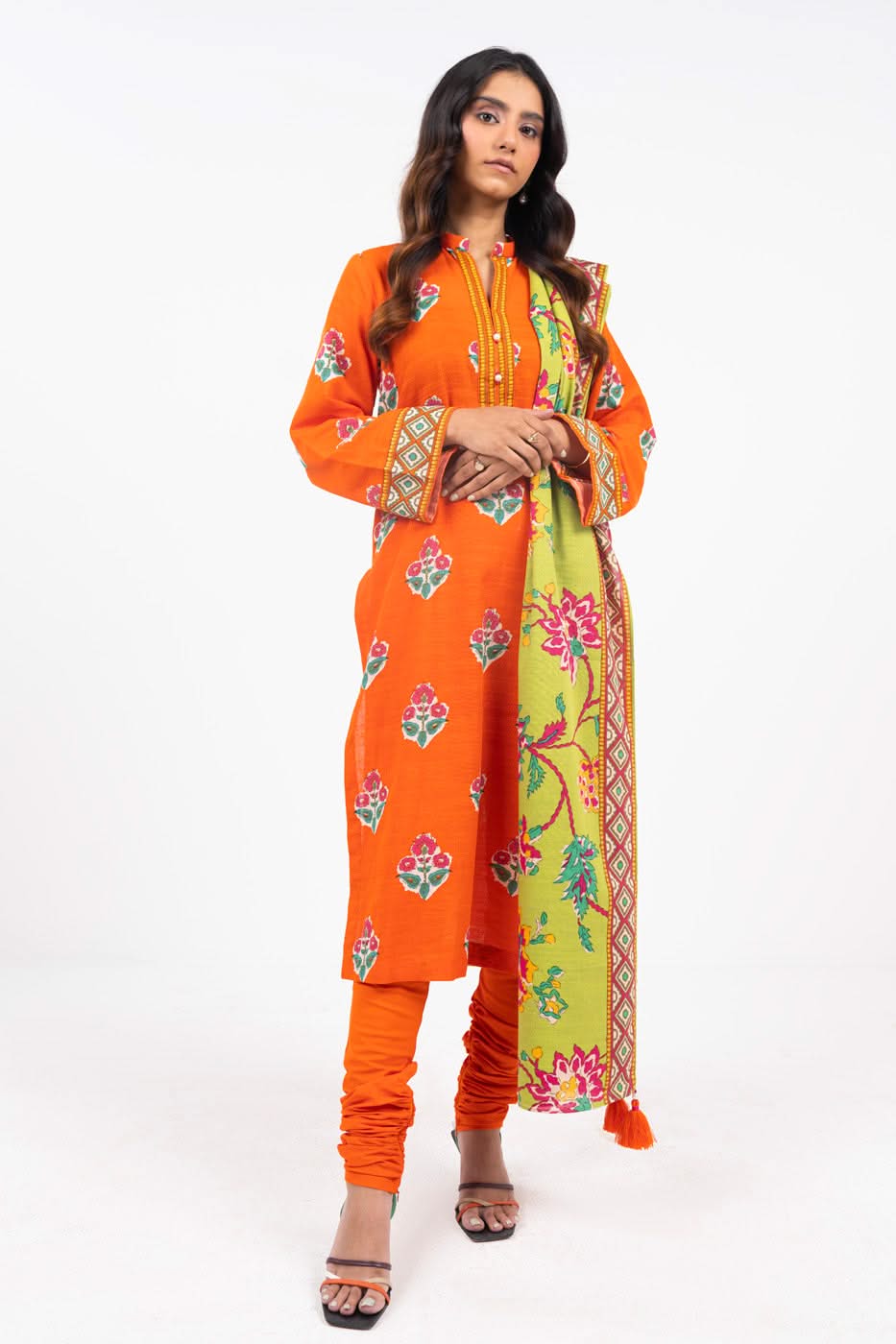 Alkaram FW-13-1-24-Orange Winter Collection 2024