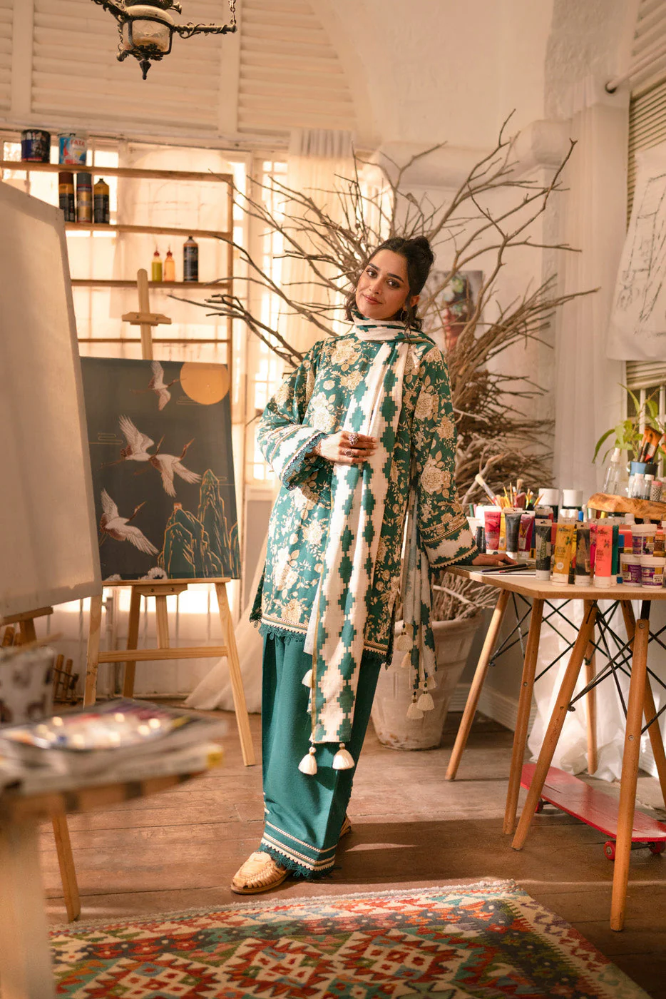 Alkaram FW-130-25-1-SeaGreen Winter Collection 2025