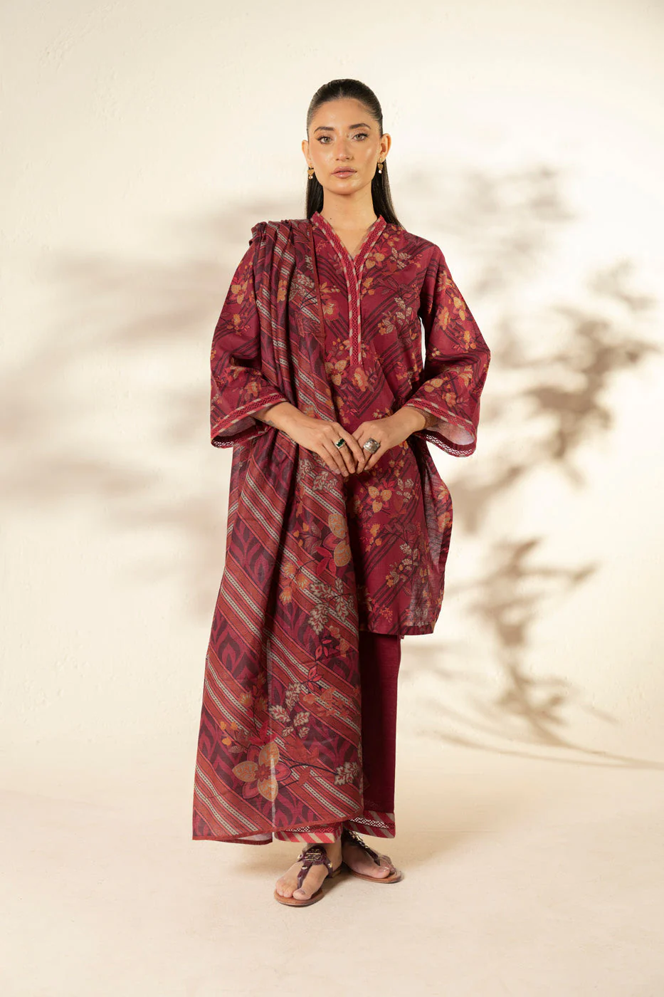 Alkaram FW-131.1-25-2-Red Winter Collection 2025