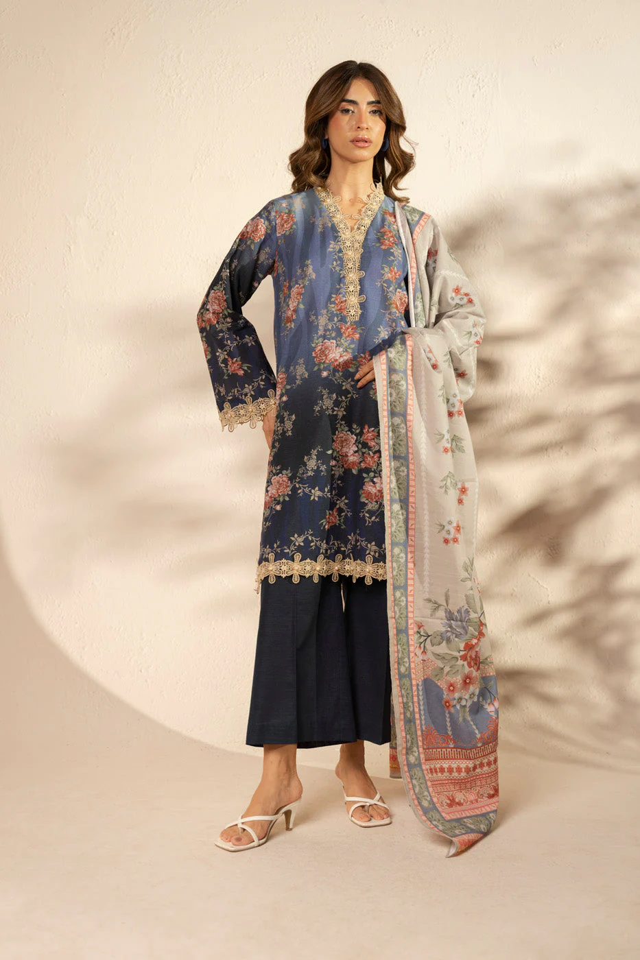 Alkaram FW-139.1-25-2-Blue Winter Collection 2025