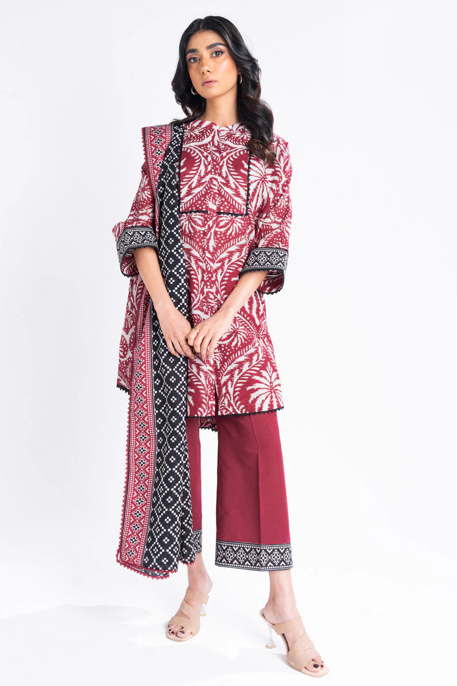 Alkaram FW-15-24-Maroon Winter Collection 2024