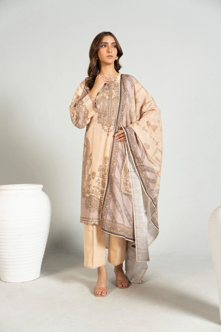 Alkaram FW-151-25-2-Beige Winter Collection 2025