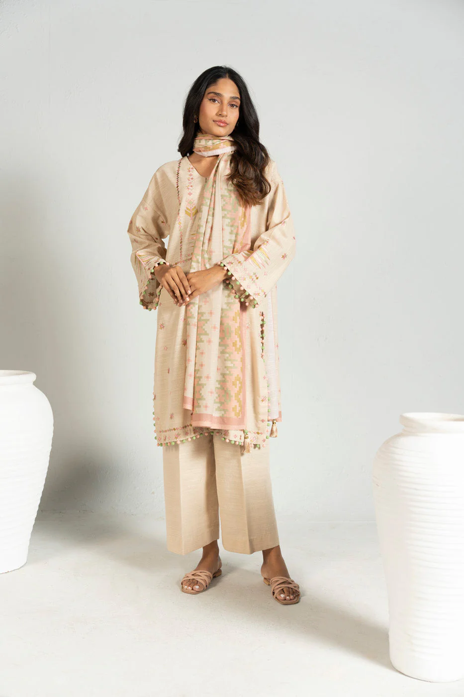 Alkaram FW-152-25-2-Beige Winter Collection 2025