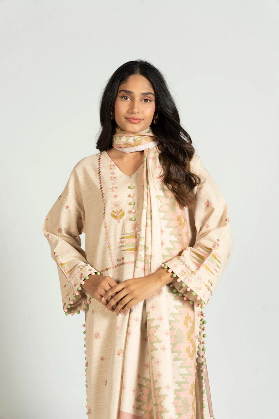 Alkaram FW-152-25-2-Beige Winter Collection 2025 - Image 2