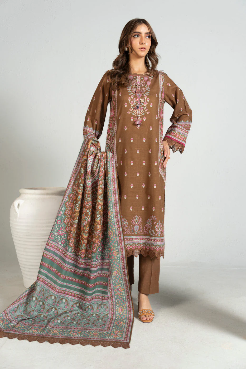 Alkaram FW-161.1-25-1-Brown Winter Collection 2025