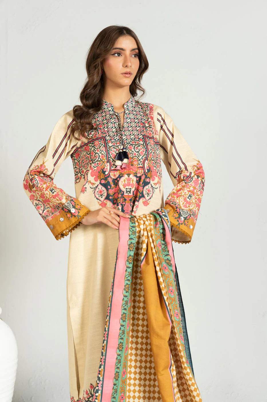 Alkaram FW-163-25-2-Beige Winter Collection 2025 - Image 2