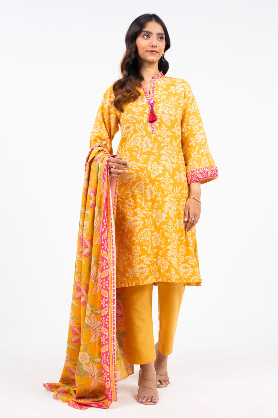 Alkaram FW-23-1-24-Yellow  Winter Collection 2024