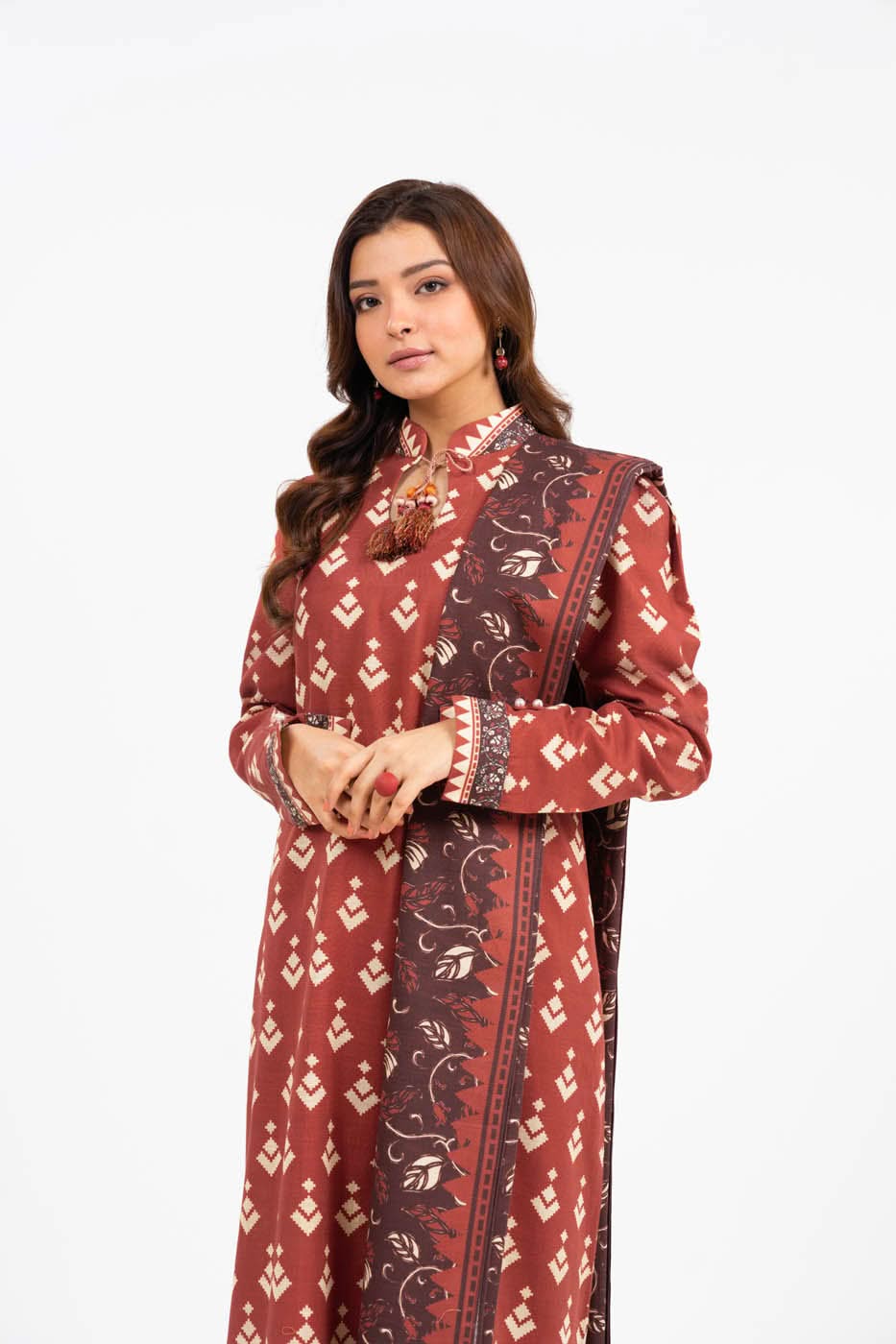 Alkaram FW-40-1-24-Navy Blue Winter Collection 2024 - Image 2