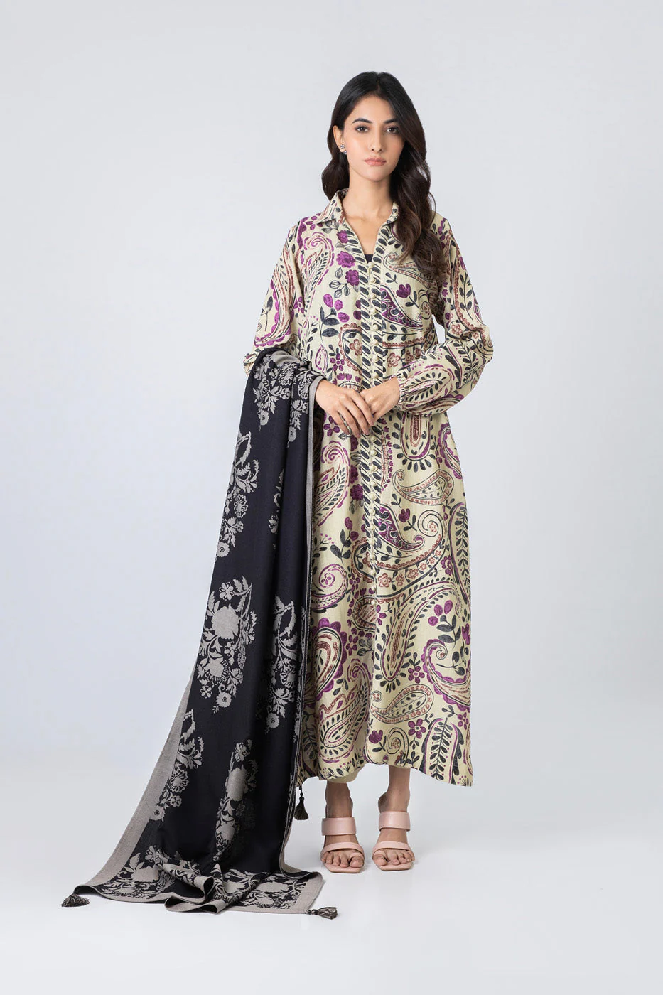Alkaram FW-47-24-Beige Winter Collection 2024