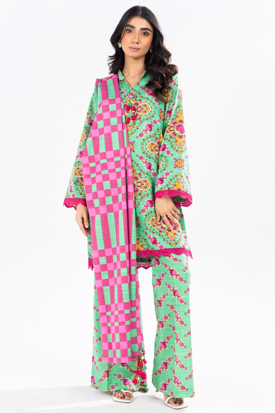 Alkaram FW-49-24-Green Winter Collection 2024