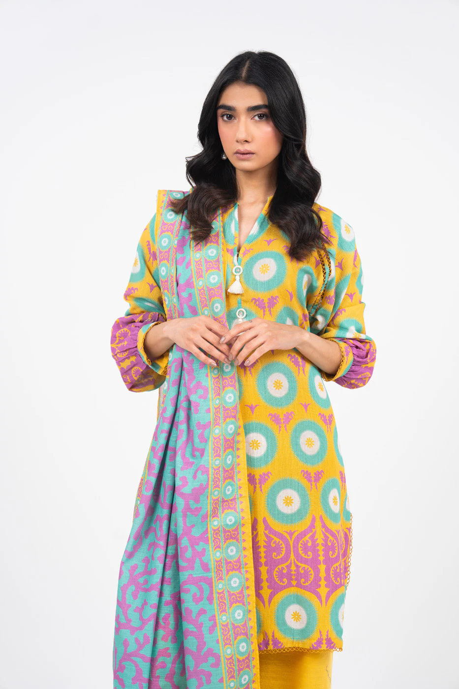 Alkaram FW-52-24-Yellow  Winter Collection 2024