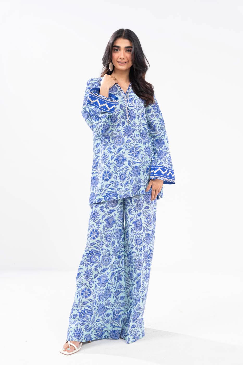 Alkaram FW-55-1-24-Light Blue Winter Collection 2024