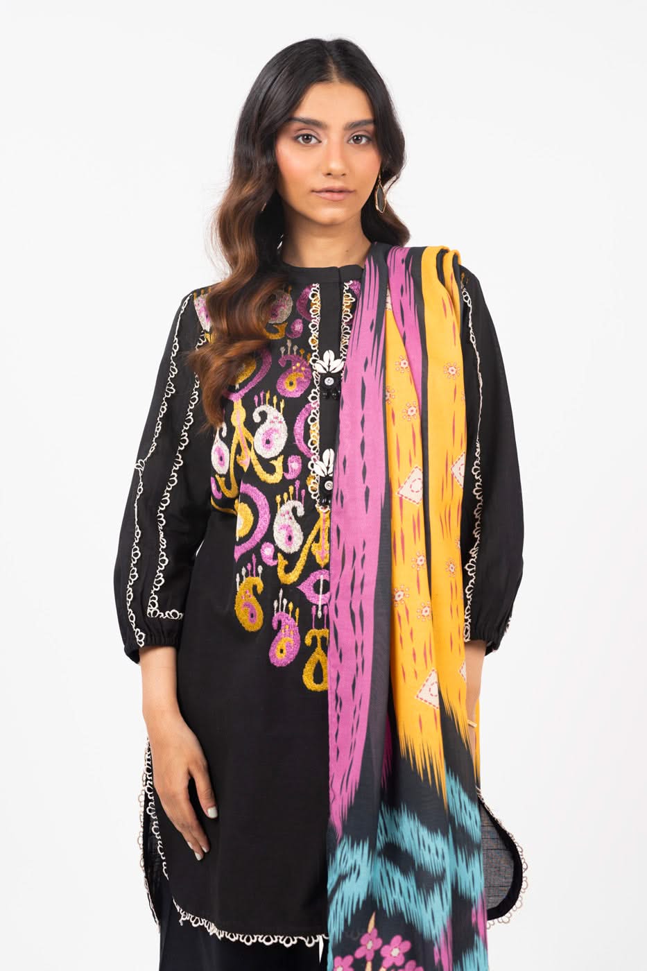Alkaram FW-6-24-Black  Winter Collection 2024 - Image 2