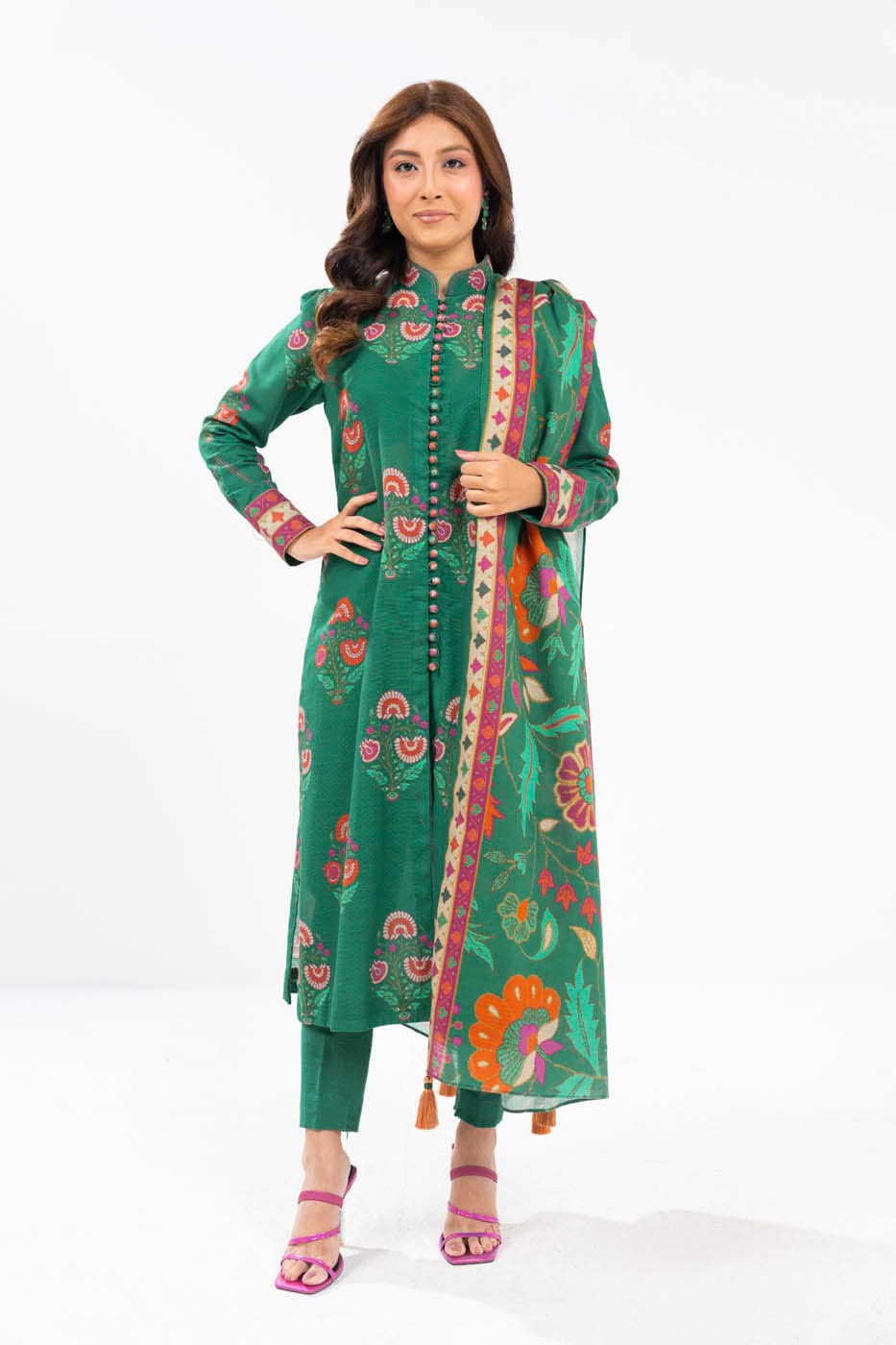 Alkaram FW-60-1-24-Green Winter Collection 2024