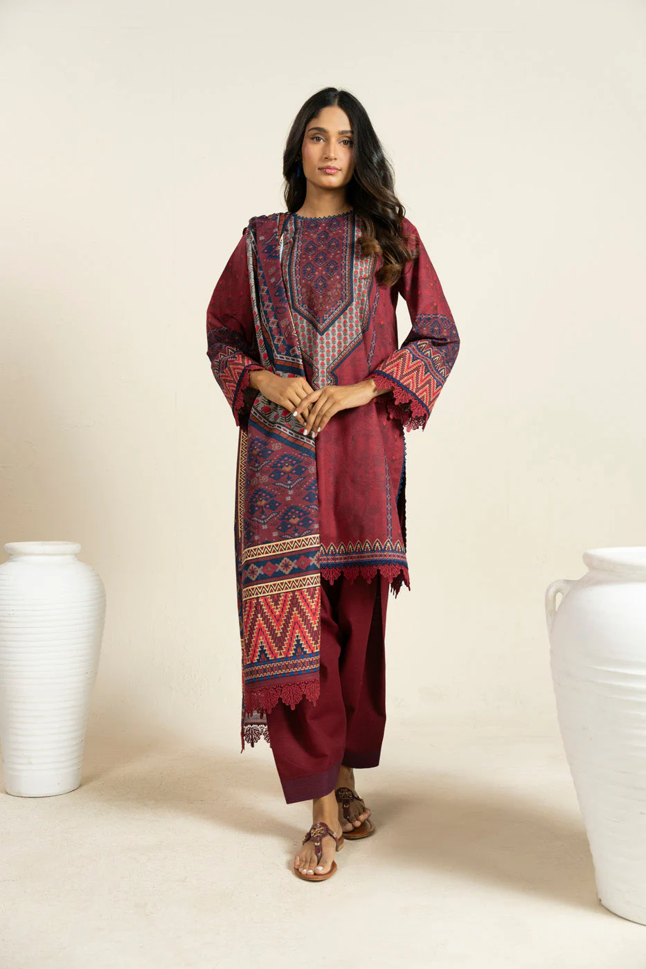 Alkaram FW-89.1-25-1-Red Winter Collection 2025