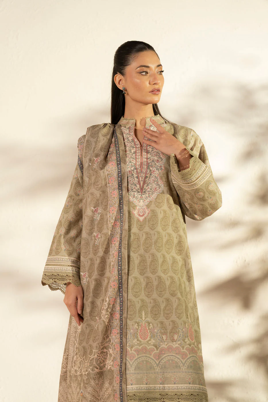 Alkaram FW-91.1-25-1-Beige Winter Collection 2025 - Image 2