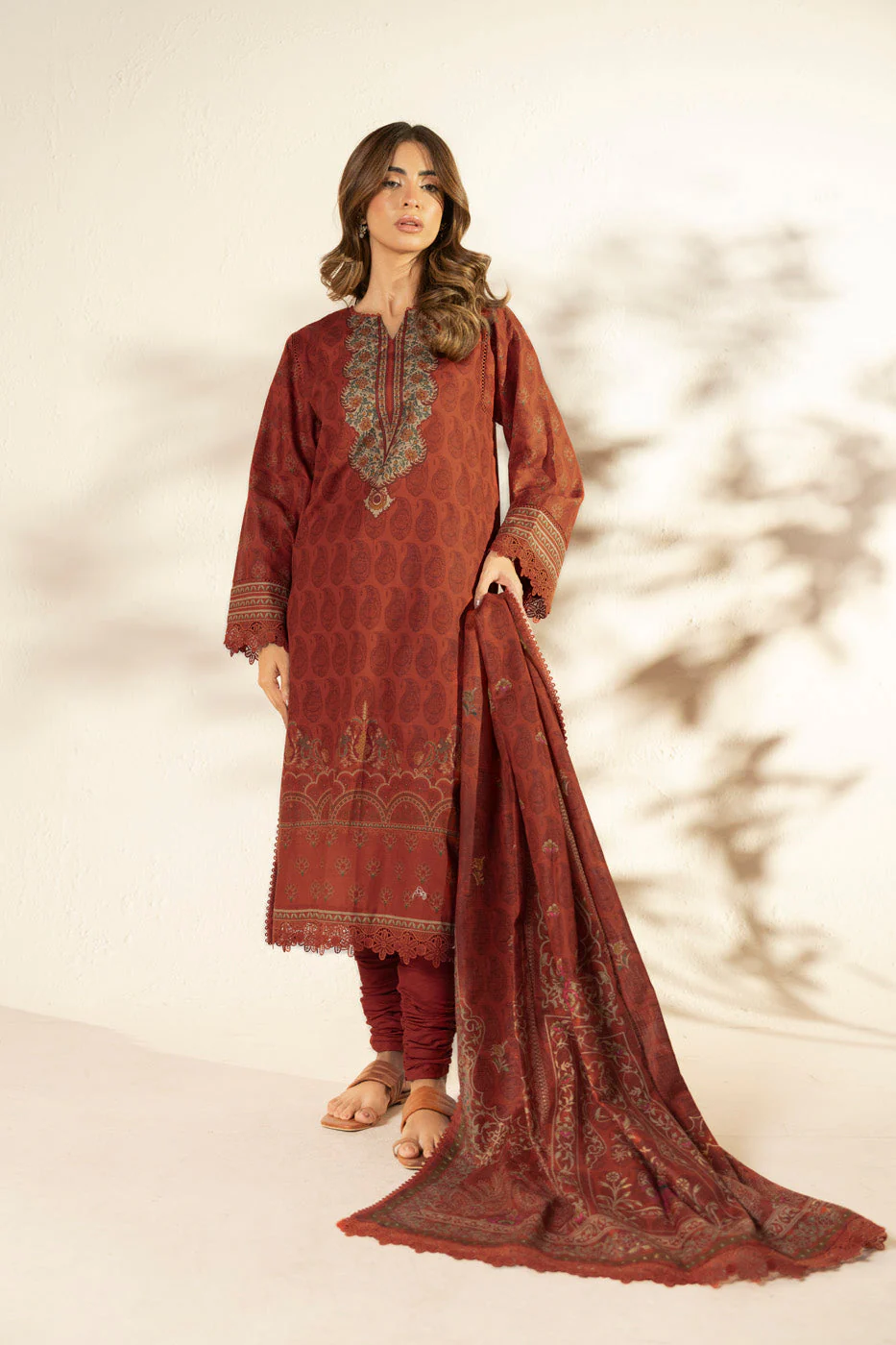 Alkaram FW-91.1-25-1-Orange Winter Collection 2025