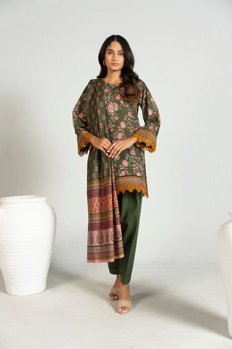 Alkaram FW-95.1-25-1-Green Winter Collection 2025