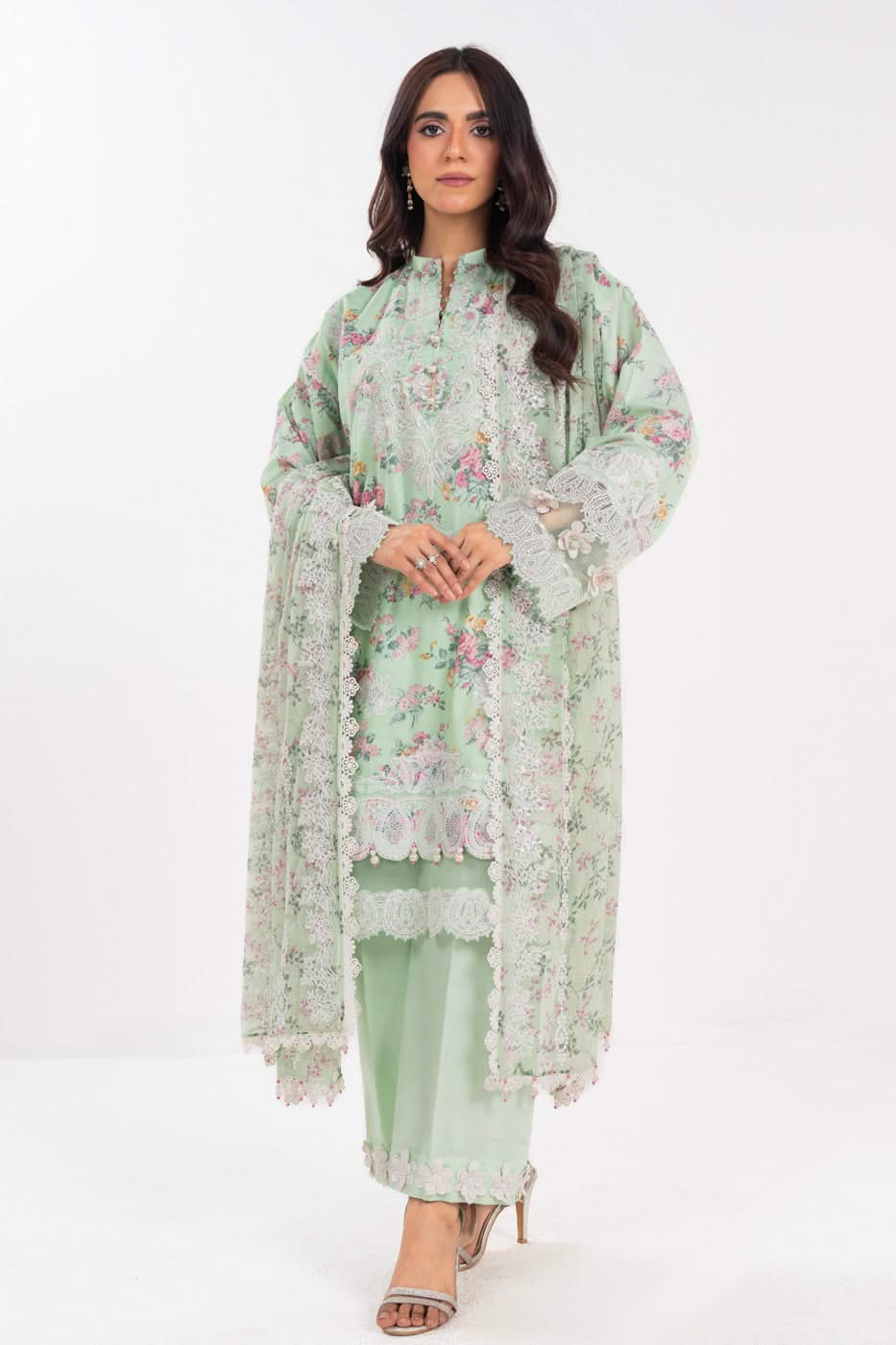Alkaram LL-02-25-1-Mint-Green Luxury Lawn Summer 2025