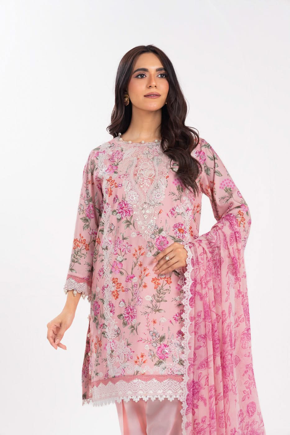 Alkaram LL-03-25-1-Pink Luxury Lawn Summer 2025 - Image 2