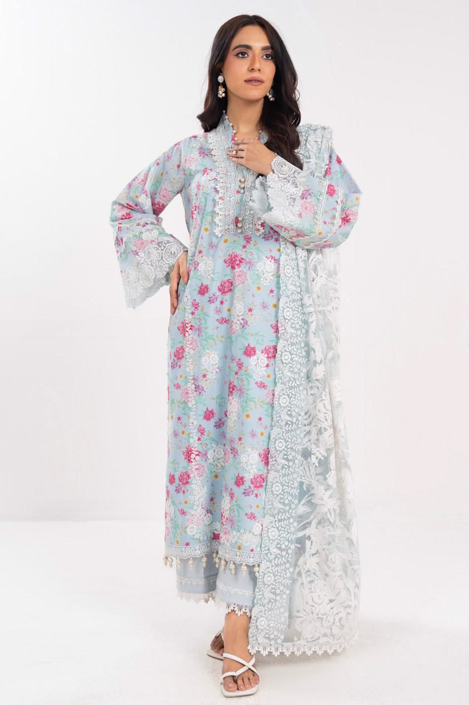 Alkaram LL-05-25-1-Powder-Blue Luxury Lawn Summer 2025
