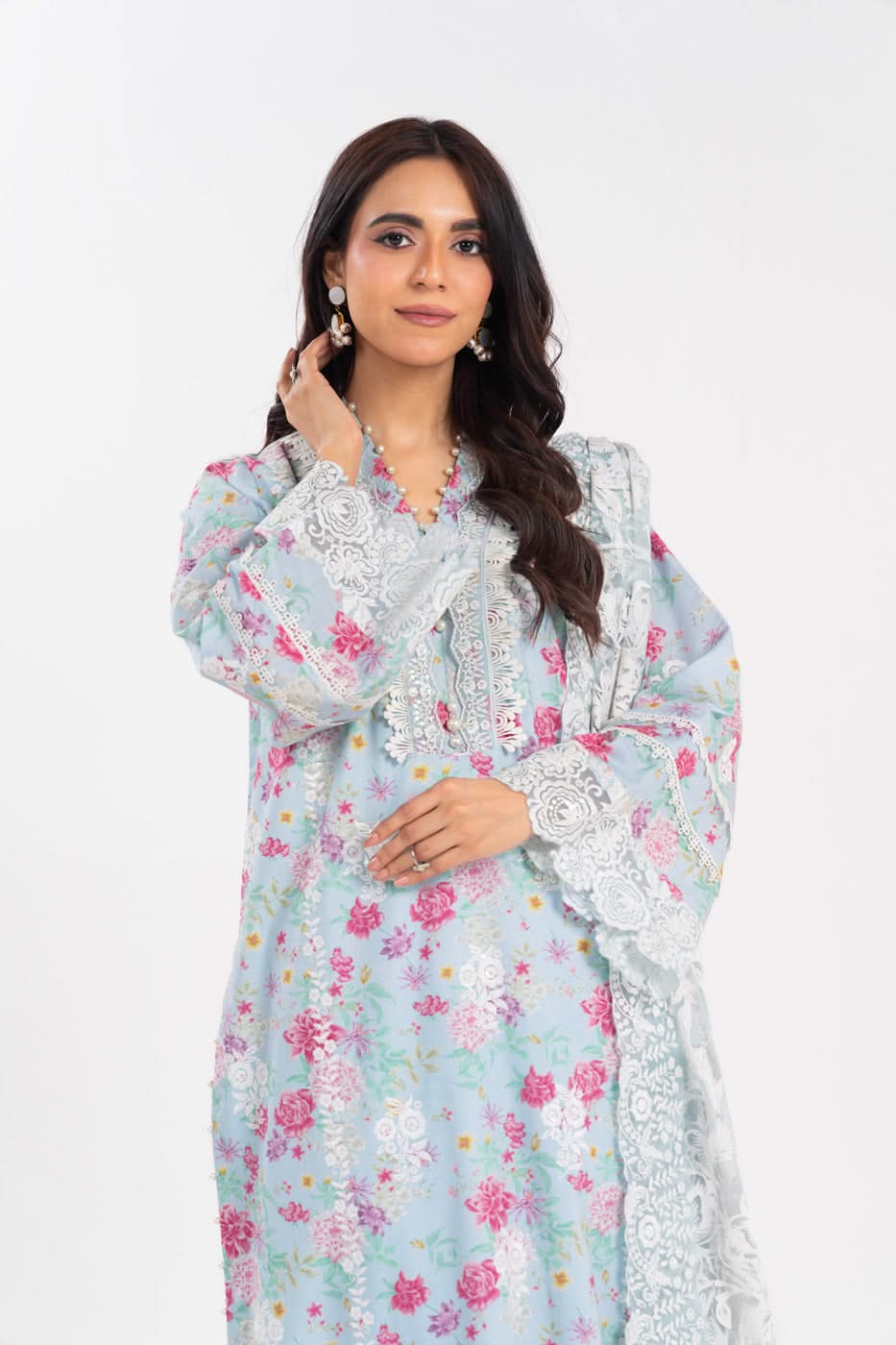 Alkaram LL-05-25-1-Powder-Blue Luxury Lawn Summer 2025 - Image 2